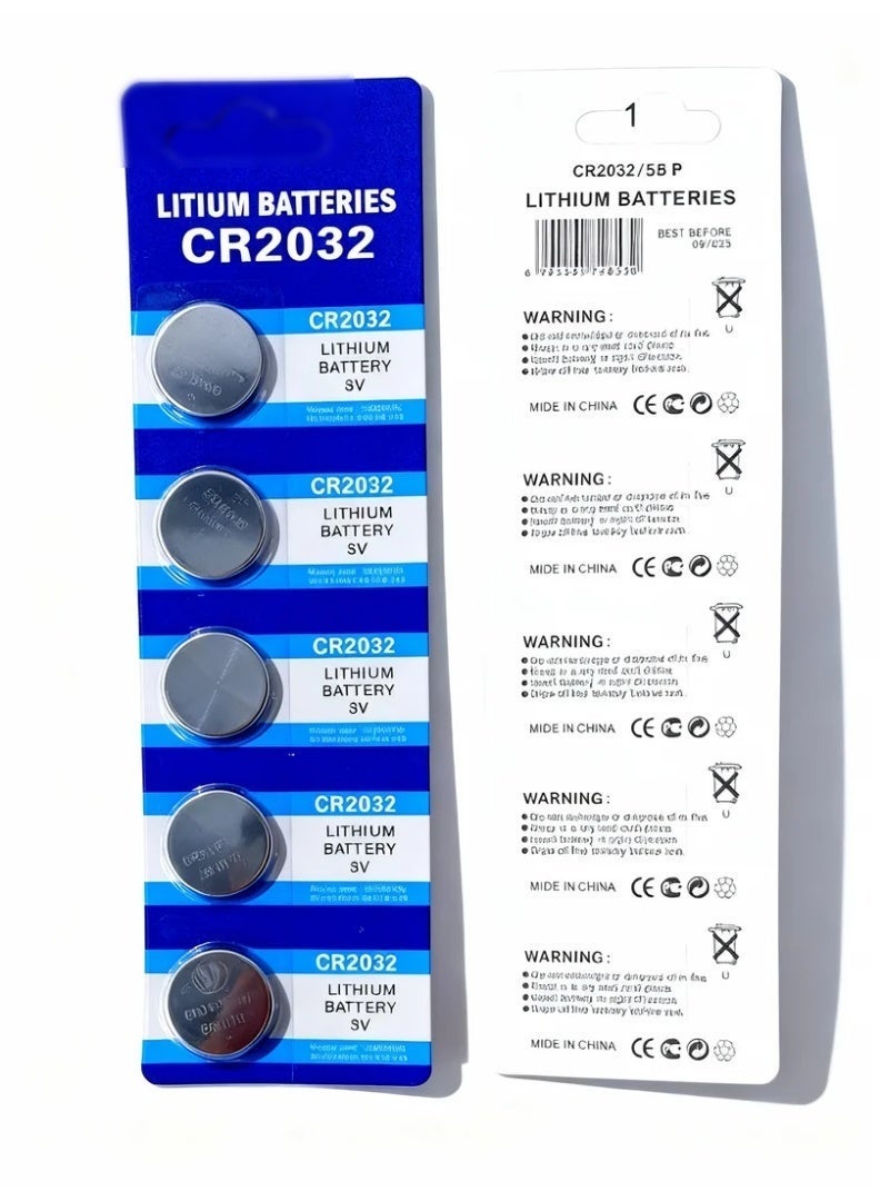 robotgcc Premium CR2032 3V Coin Lithium Battery | True Capacity, High-Quality Cells with Stable Voltage & Low Self-Discharge | Universal 5-Pack Blister | For Remotes, PC CMOS, Glucometers, Candles & Small Electronics | CE & RoHS Compliant - Image 2